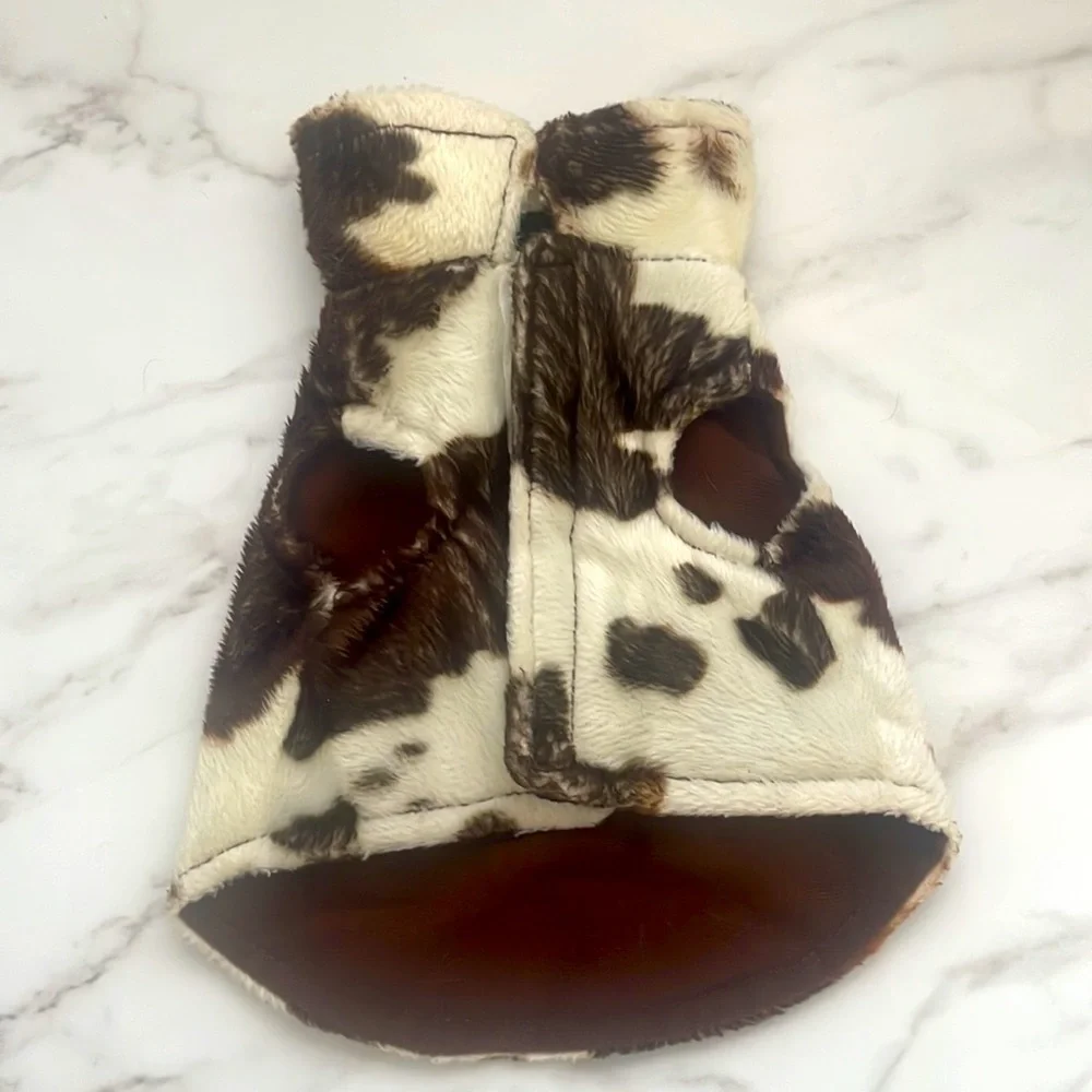 Dickens pet dog vest soft cattle print clothing outerwear size XS